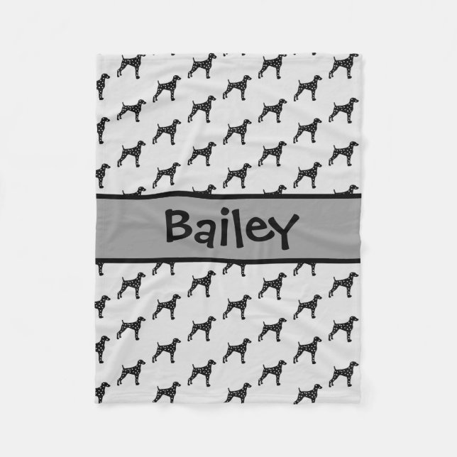 Couverture Polaire Silhouette de chien dalmate personnalisé (Devant)