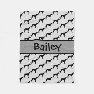 Couverture Polaire Silhouette de chien Greyhound personnalisée