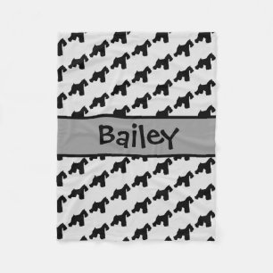 Couverture Polaire Silhouette de chien Schnauzer Schnauzer sur mesure