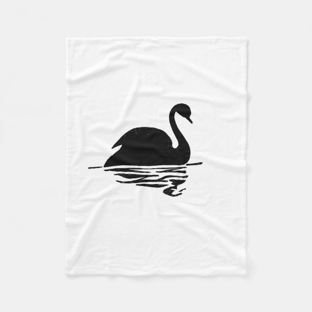 Couverture Polaire Silhouette de cygne noir (Devant)