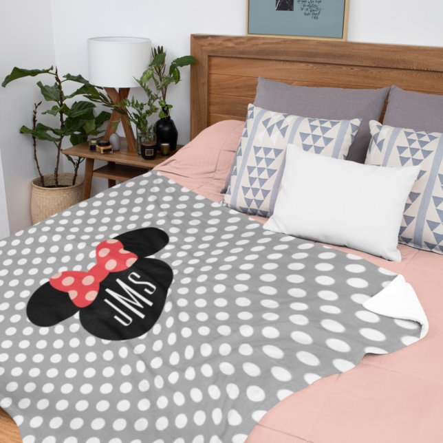 Couverture Polaire Silhouette de la tête de point de Minnie Polka | M (Créateur téléchargé)