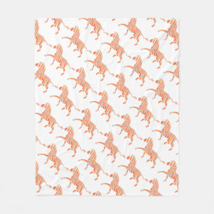 Couverture Polaire Silhouette Zèbre orange et blanc