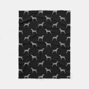 Couverture Polaire Silhouettes de chien de Vizsla Motif gris et noir