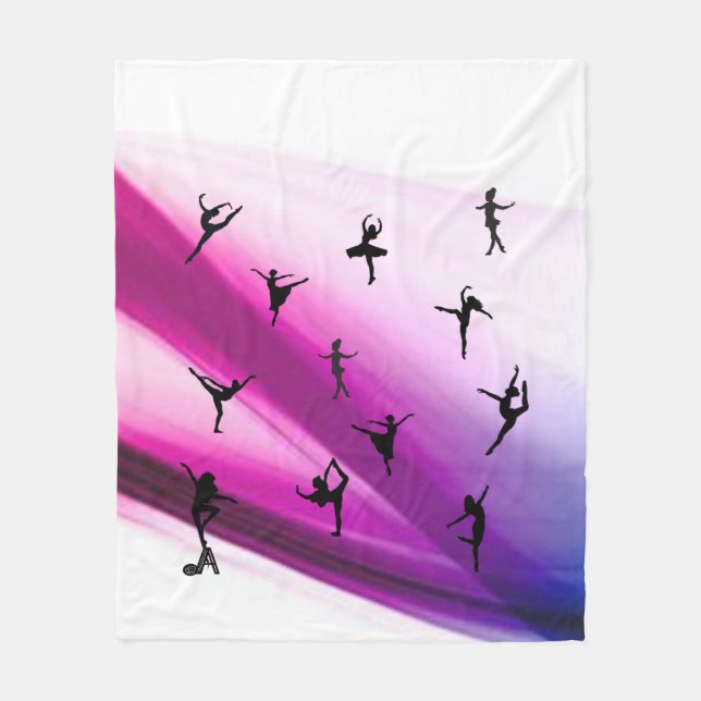 Couverture Polaire Silhouettes de danse sur doudous doux (Devant)