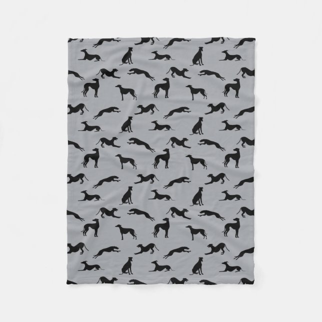 Couverture Polaire Silhouettes gris noir sur gris (Devant)