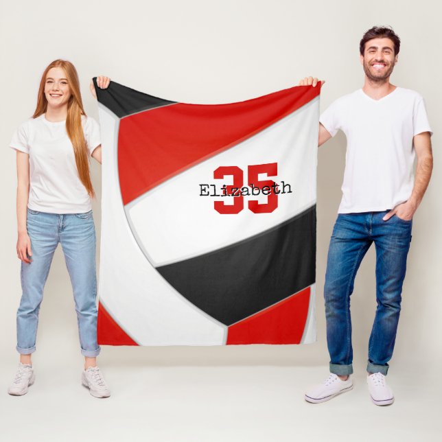 Couverture Polaire Simple Black Red and White ginormous volley (En situation)