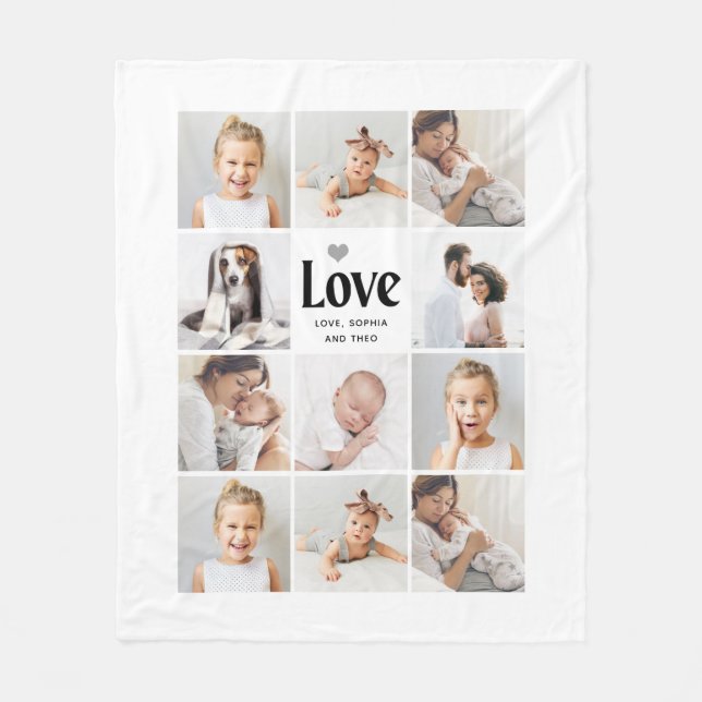 Couverture Polaire Simple et moderne | Collage de photos d'amour (Devant)