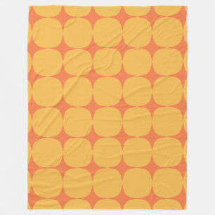 Couverture Polaire Simple Mid-Century moderne Jaune Orange Motif