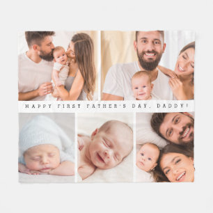 Couverture Polaire Simple mignonne première fête des pères papa photo