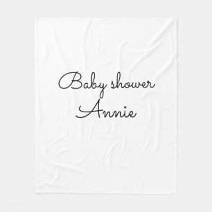 Couverture Polaire simple minimal ajoutez votre nom texte baby shower