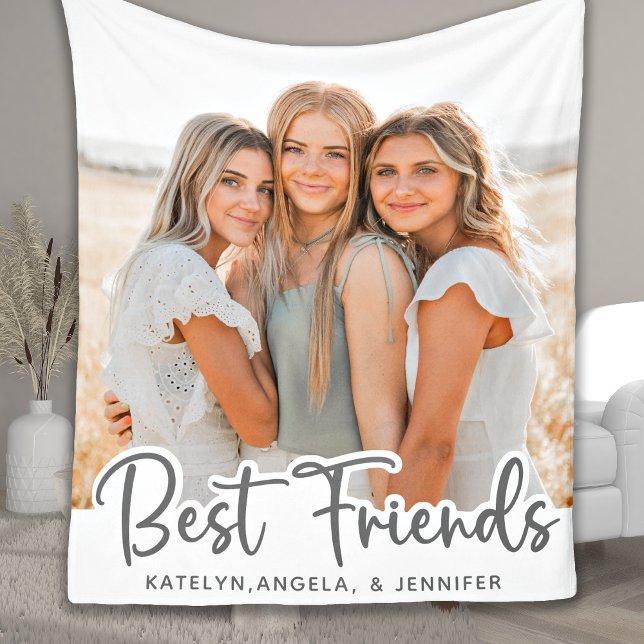 Couverture Polaire Simple moderne Best Friends Photo personnalisée (Créateur téléchargé)