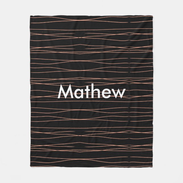 Couverture Polaire Simple monogramme ajouter votre nom lettre man min (Devant)