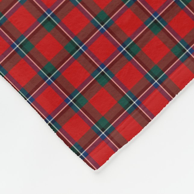 Couverture Polaire Sinclair Clan rouge, vert et Royal Blue Tartan (Coin)