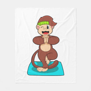 Couverture Polaire Singe au Yoga en position debout