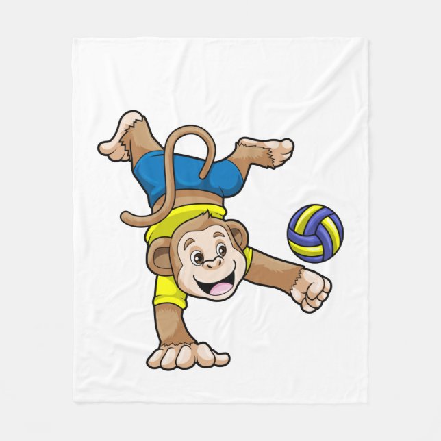 Couverture Polaire Singe aux sports avec volleyball (Devant)