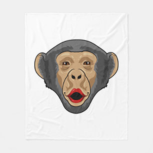 Couverture Polaire Singe avec bouche baisée
