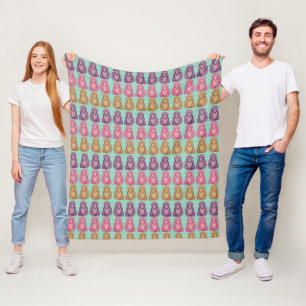 Couverture Polaire Singe colorés de style pixel whimsique