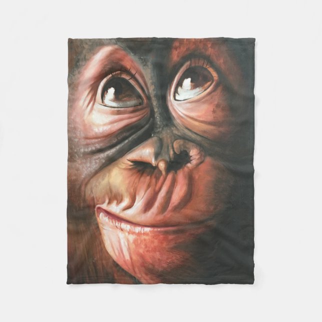Couverture Polaire Singe drôle (Devant)