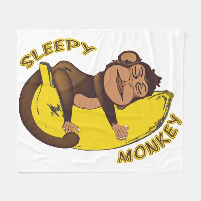 Couverture Polaire Singe somnolent (Devant (Horizontal))