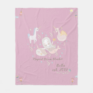 Couverture Polaire Sirène Narval Dragon Licorne Magie Rêve Personnali