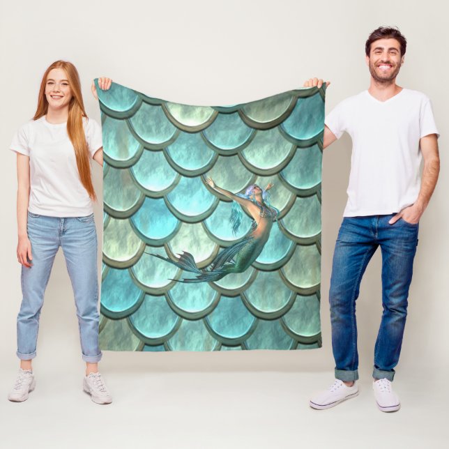 Couverture Polaire Sirène Sur Les Échelles De Queue De Sirène (En situation)