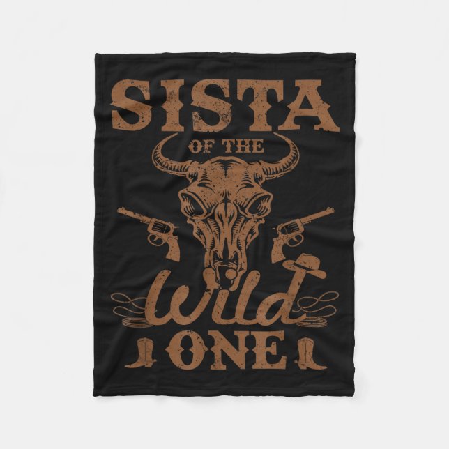 Couverture Polaire Sista Of The Wild One Cowboy Western Rodeo Party M (Devant)