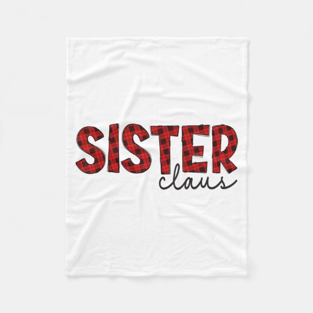 Couverture Polaire Sister Claus Xmas Christmas Red Plaid Pajama Famil (Devant)