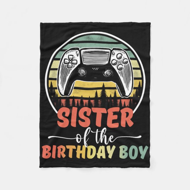 Couverture Polaire Sister Of The Birthday Boy Video Gamer Matching Fa (Devant)