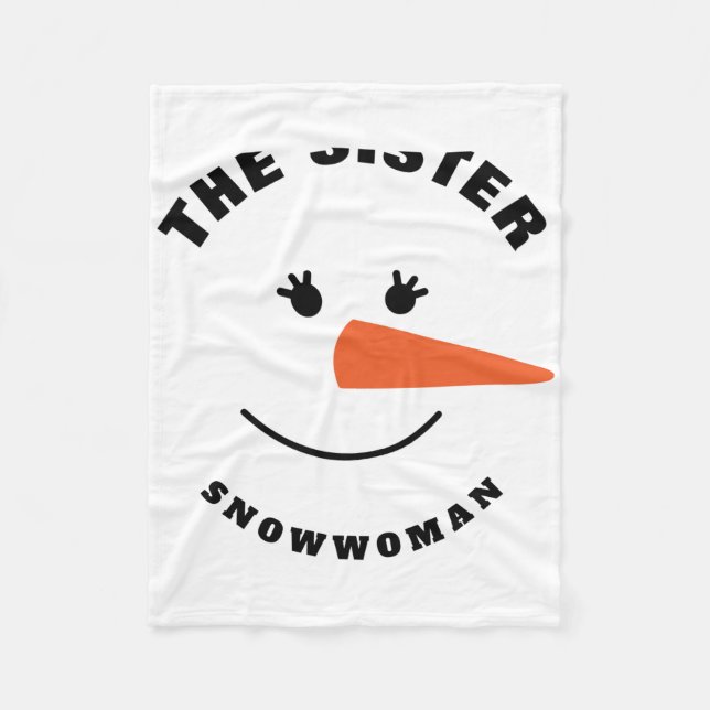 Couverture Polaire Sister Snowman Face Squad Matching Family Costume  (Devant)