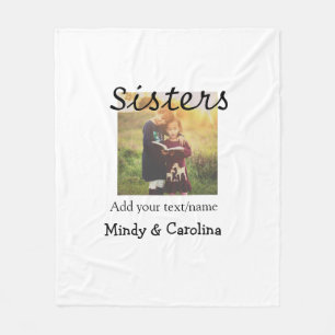 Couverture Polaire Sisters besties BFF ajouter nom de la photo nom fa
