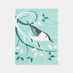 Couverture Polaire Sittelle blanche sur une branche