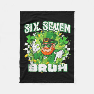 Couverture Polaire Six sept bruh st patricks day 6 7 mème 67 enfants