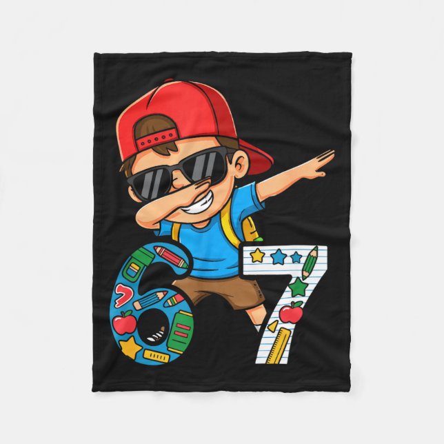 Couverture Polaire Six Seven 67 Days Of School Funny Meme Student Dab (Devant)