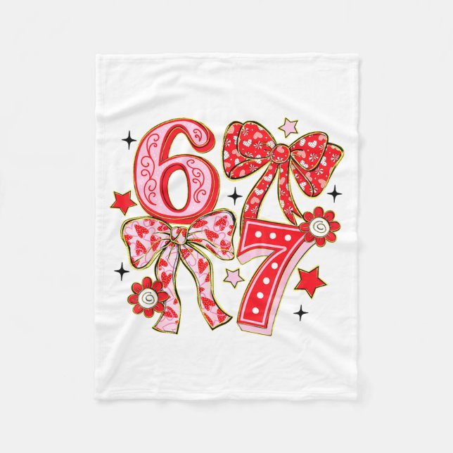 Couverture Polaire Six Seven 67 Meme Coquette Bow 6 7 Valentines Day  (Devant)