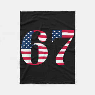 Couverture Polaire Six Seven 67 Mème Drôle de drapeau américain Hallo