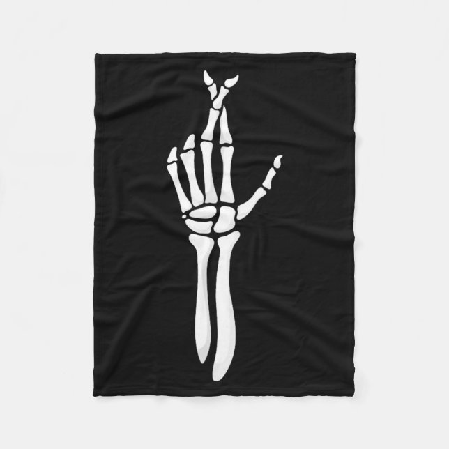 Couverture Polaire Six Seven 6 7 Meme Funny Skeleton Hands Sign Let's (Devant)