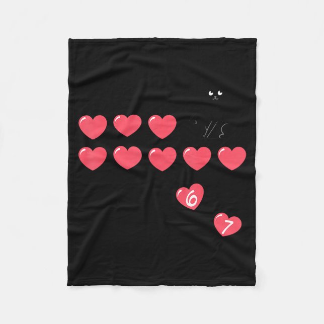 Couverture Polaire Six Seven Black Cat Knocking Off Hearts Funny 67 V (Devant)