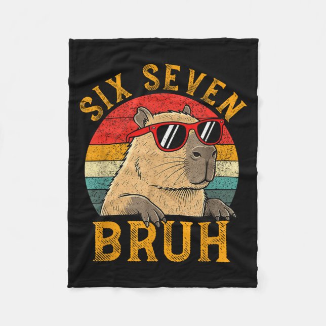 Couverture Polaire Six Seven Bruh 67 Meme Funny Capybara Viral Six Se (Devant)