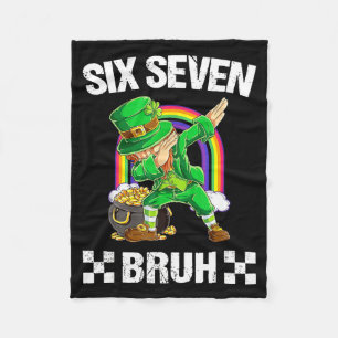 Couverture Polaire Six Seven Bruh Dabbing Leprechaun Saint-Patrick