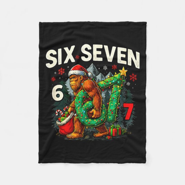 Couverture Polaire Six Seven Santa Bigfoot Christmas Sasquatch 67 Fun (Devant)