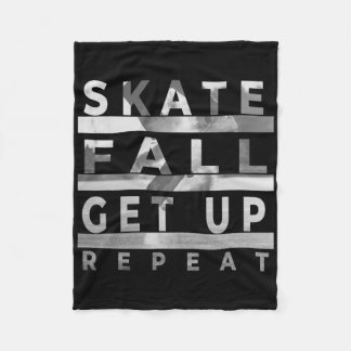Couverture Polaire Skate Fall Get Up Repeat - Funny Skateboarding Ska