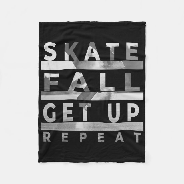 Couverture Polaire Skate Fall Get Up Repeat - Funny Skateboarding Ska (Devant)
