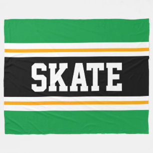 Couverture Polaire SKATE Fun Wide Bright Green Black Racing Stripes