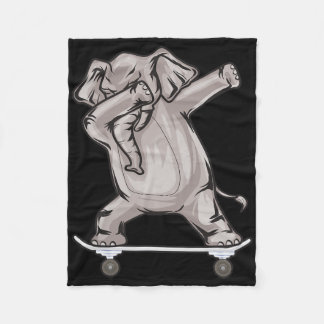 Couverture Polaire Skateboarding Elephant On Skateboard Gift For Skat