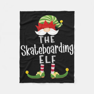 Couverture Polaire Skateboarding Elf Group Christmas Funny Pajama Par