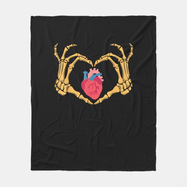 Couverture Polaire Skeleton Anatomie du coeur de la main Cardiac Cvic (Devant)