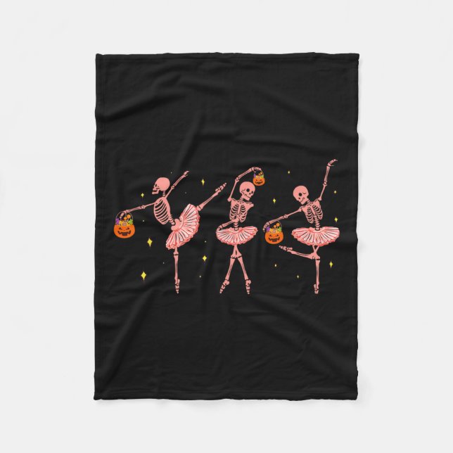 Couverture Polaire Skeleton Ballerina Halloween Jack-o'-lantern Danse (Devant)