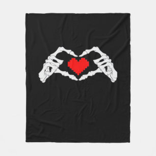 Couverture Polaire Skeleton Coeur Et Mème Mains