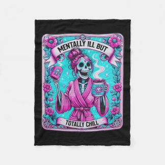 Couverture Polaire Skeleton Coffee Tarot Card Mental Mll Mais Totale