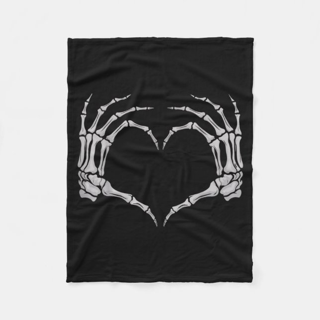 Couverture Polaire Skeleton Hand Heart Halloween Valentines Matching  (Devant)